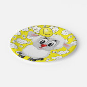 Teller, Liebe, Gelbe Schaf-Wolken Pappteller (Schrägansicht)