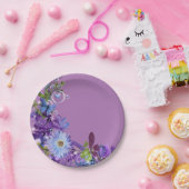 Teller, Lila Blume Pappteller (Party)