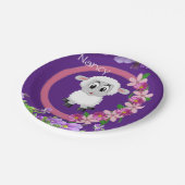 Teller, Lila Schafspilze Pappteller (Schrägansicht)