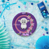 Teller, Lila Schafspilze Pappteller (Party)