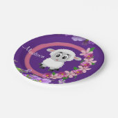 Teller, Lila Schafspilze Pappteller (Schrägansicht)