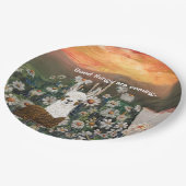 Teller Llama in den Gänsedaunen (Schrägansicht)