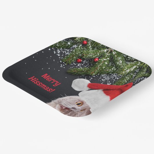 Teller, Merry Hissmas Pappteller (Gewinkelt)