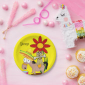 Teller, mexikanischer Donkey-Dog Sombrero gelb Pappteller (Party)