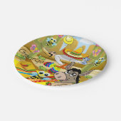 Teller, mexikanischer Mann Donkey Sun Bee Turtle Pappteller (Schrägansicht)