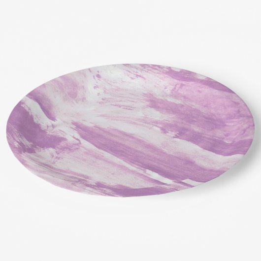 Teller mit Abstraktem Lavendeldesign (Schrägansicht)