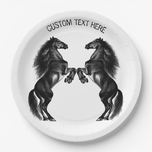 Teller mit benutzerdefiniertem Text für "Wilde Pfe (Vorderseite)