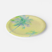 Teller mit blassgelbem Multicolor-Palmblätterblätt (Schrägansicht)