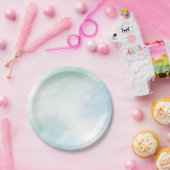 Teller mit blauem grünem Aquarell (Party)