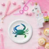 Teller mit blauem Krabbenanstrich (Party)