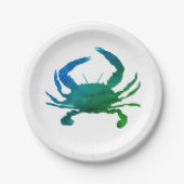 Teller mit blauem Krabbenanstrich (Vorderseite)