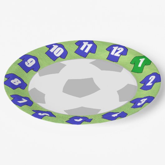 Teller mit Blue Sport Shirts (Schrägansicht)