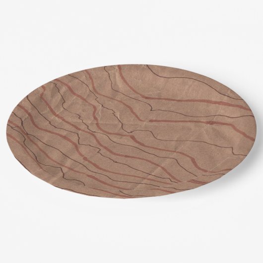 Teller mit braunem Marmordesign (Schrägansicht)