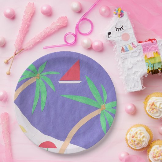 Teller mit einer Beachlandschaft (Party)