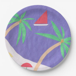 Teller mit einer Beachlandschaft