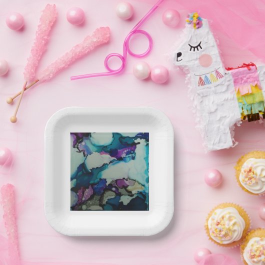 Teller mit farbenfrohen Aquarellfarben (Party)