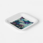 Teller mit farbenfrohen Aquarellfarben (Gewinkelt)