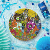 Teller mit farbenfrohen Blumenmuster (Party)