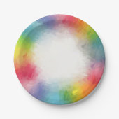 Teller mit farbenfrohen Rundpapier Moderne Elegant (Vorderseite)