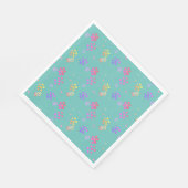 Teller mit farbigen Blumenblättern Serviette (Ecke)