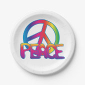 Teller mit farbigen Friedenssymbol (Vorderseite)