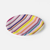 Teller mit farbigen vertikalen Streifen (Schrägansicht)