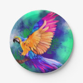Teller mit Farbpapagewein (Vorderseite)