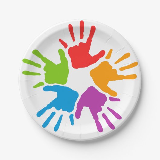 Teller mit gestrichenen Händen (Vorderseite)