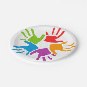 Teller mit gestrichenen Händen (Schrägansicht)