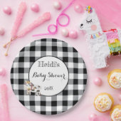 Teller mit Kuh- aus schwarzem und weißem Babydusch (Party)