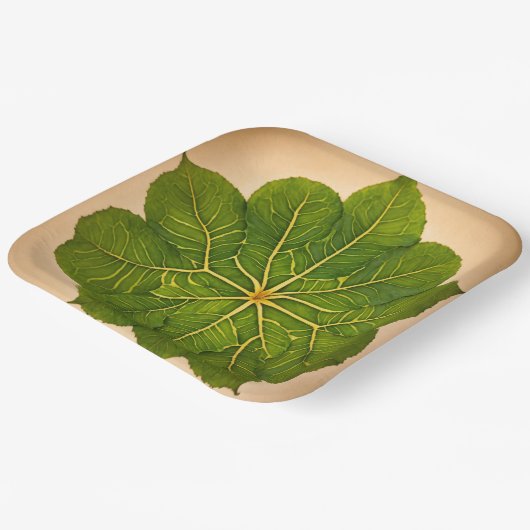 Teller mit Leaf-Designs (Gewinkelt)