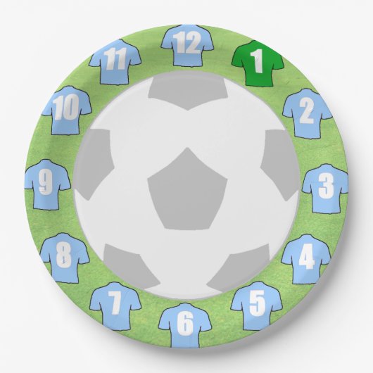 Teller mit Light Sky Blue Sport Shirts (Vorderseite)