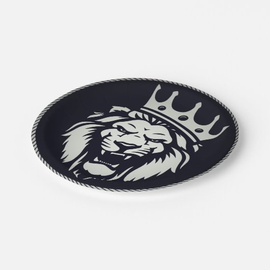 Teller mit Löwendesign (Schrägansicht)