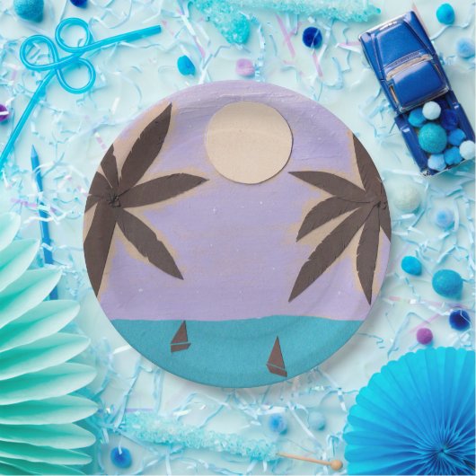 Teller mit Palm Tree Design (Party)