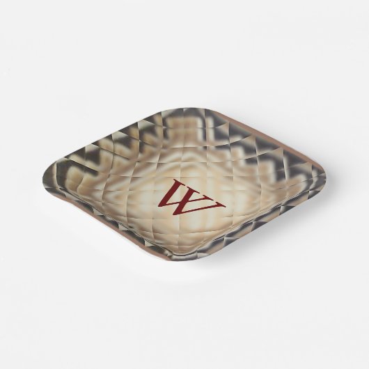 Teller mit quadratischem W-Papier (Gewinkelt)