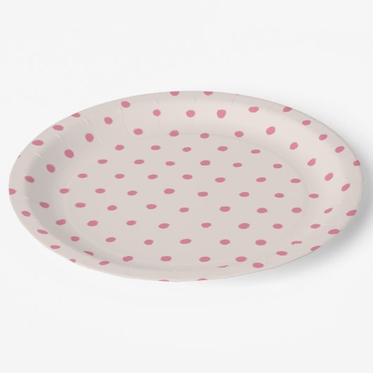 Teller mit rosa Dot (Schrägansicht)