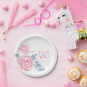 Teller mit rosa Hochzeitsrosa (Party)