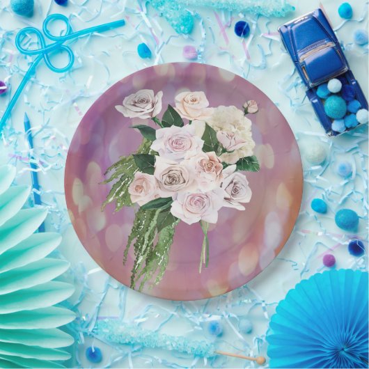 Teller mit Rose Bouquet-Brautparty (Party)