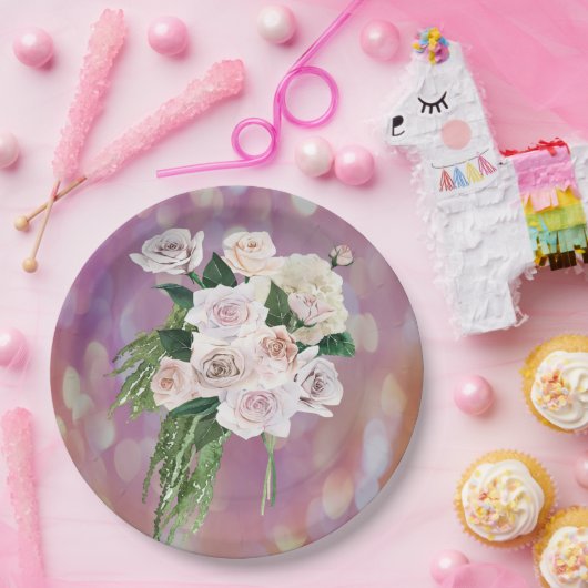 Teller mit Rose Bouquet-Brautparty (Party)