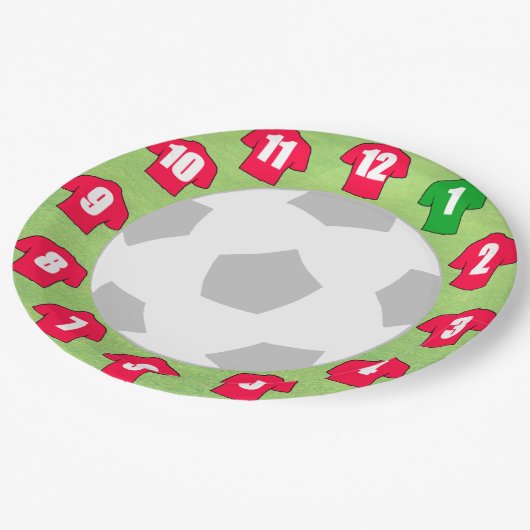 Teller mit roten Shirts (Schrägansicht)