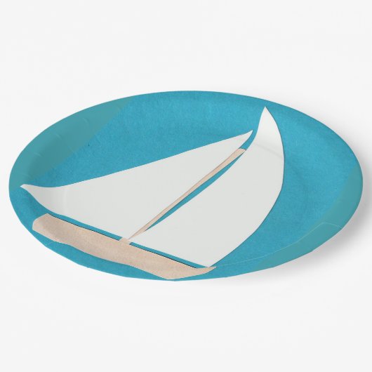 Teller mit Sailboat-Design (Schrägansicht)