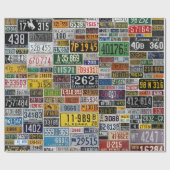 Teller mit Vintager Lizenz, die Papiere auspacken Geschenkpapier (Flach)