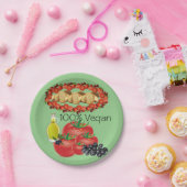 Teller, Olivenöl, Tomaten, 100% Vegan Pappteller (Party)