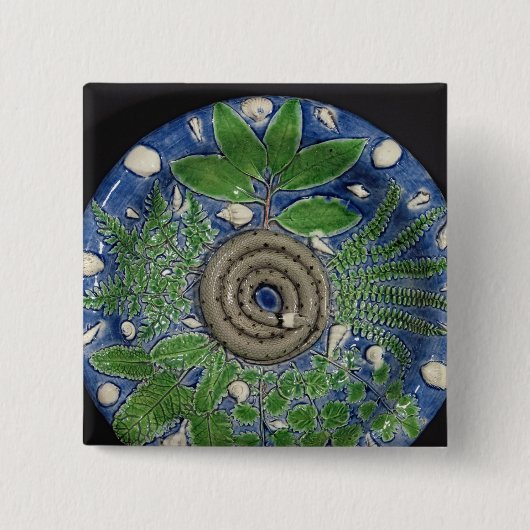 Teller, Palissy Ware Button (Vorderseite)