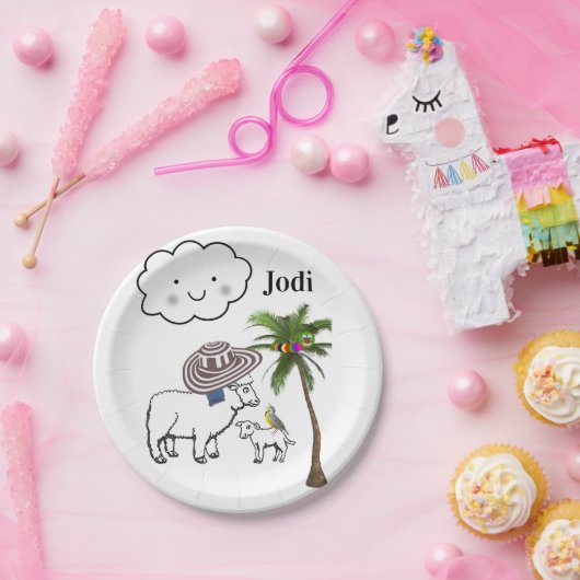 Teller, Palme der Schaftwolken Pappteller (Party)