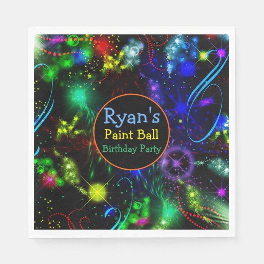 Teller Papier Bright Neon Paint Spritzer Paint Bal Serviette (Vorderseite)