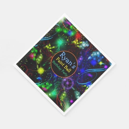 Teller Papier Bright Neon Paint Spritzer Paint Bal Serviette (Ecke)