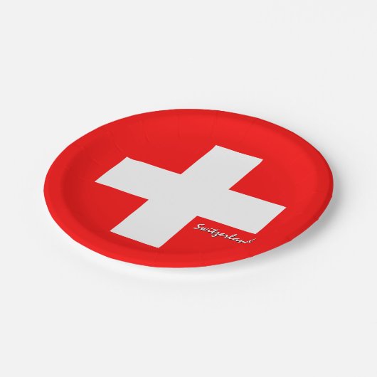 Teller, Party, Sport, Schweiz Pappteller (Schrägansicht)