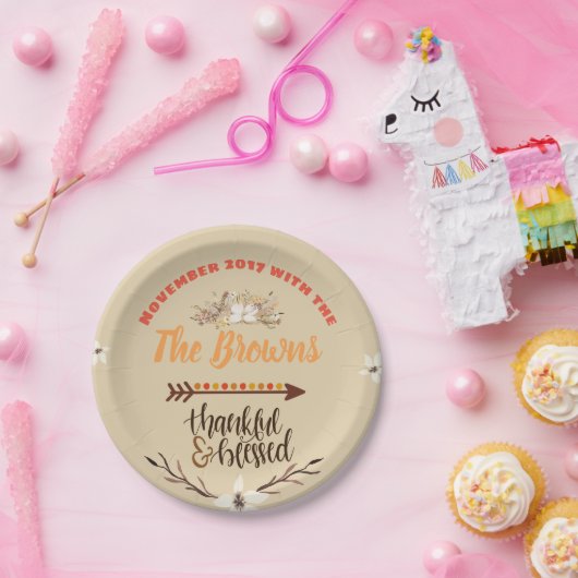 Teller personalisierter Erntedank (Party)