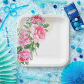 Teller-Pink-Peonies-Papier-Teller Pappteller (Party)